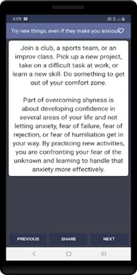 How to overcome shyness android App screenshot 1